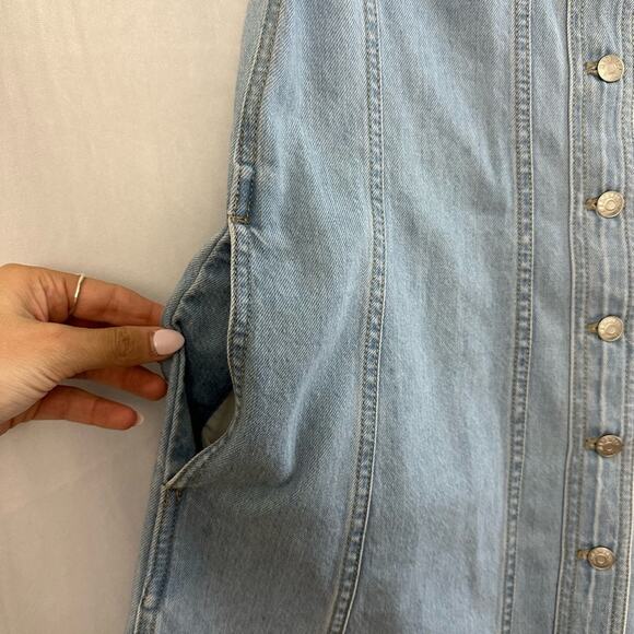 Madewell Denim Sleeveless Seamed Mini Dress Women’s Size 10 - Picture 5 of 9
